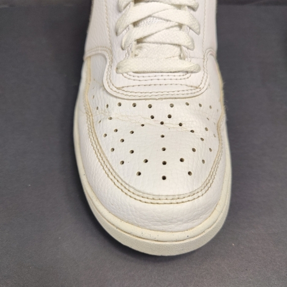 Nike Court Vision White Black Basketball Leather Sneakers Women's Shoes Size 9 - Picture 3 of 9